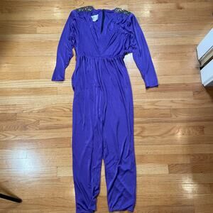 Vintage 80s Purple Sequin Jumpsuit Rothschild Night Life